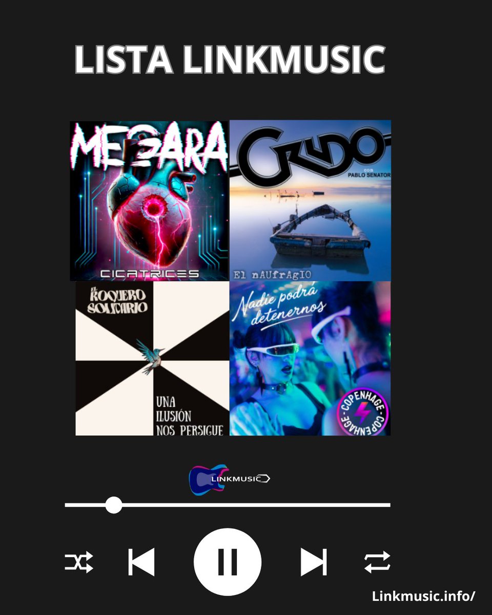 Linkmusic (@lnkmsc_es) on Twitter photo #PLAYLIST SEMANAL #LINKMUSIC
@wearemegara y su tema "Cicatrices"
Además de:
<a href="/somoscrudo/">CRUDO</a> y <a href="/soypablosenator/">Pablo Senator</a>
El Roquero Solitario
Copenhage
Doctor Bacterio
E Galo Mtgrs
Llaga
<a href="/AtkEpop/">ATK Epop</a>
<a href="/Sartenazo_STC/">Sartenazo Cerebral</a>
<a href="/fellows_theband/">Fellows</a>
bit.ly/4cY8qSw ◁
#Playlist #SomosLinkmusic #PLAYLIST SEMANAL #LINKMUSIC
@wearemegara y su tema "Cicatrices"
Además de:
<a href="/somoscrudo/">CRUDO</a> y <a href="/soypablosenator/">Pablo Senator</a>
El Roquero Solitario
Copenhage
Doctor Bacterio
E Galo Mtgrs
Llaga
<a href="/AtkEpop/">ATK Epop</a>
<a href="/Sartenazo_STC/">Sartenazo Cerebral</a>
<a href="/fellows_theband/">Fellows</a>
bit.ly/4cY8qSw ◁
#Playlist #SomosLinkmusic