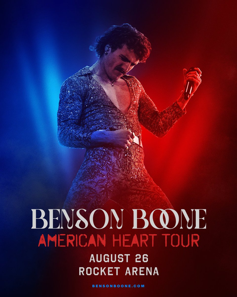 AEGPresentsCLE's tweet image. See Benson Boone on his American Heart Tour 🇺🇸❤️. Coming to Rocket Arena on August 26. Tickets on sale this Friday at 10am!