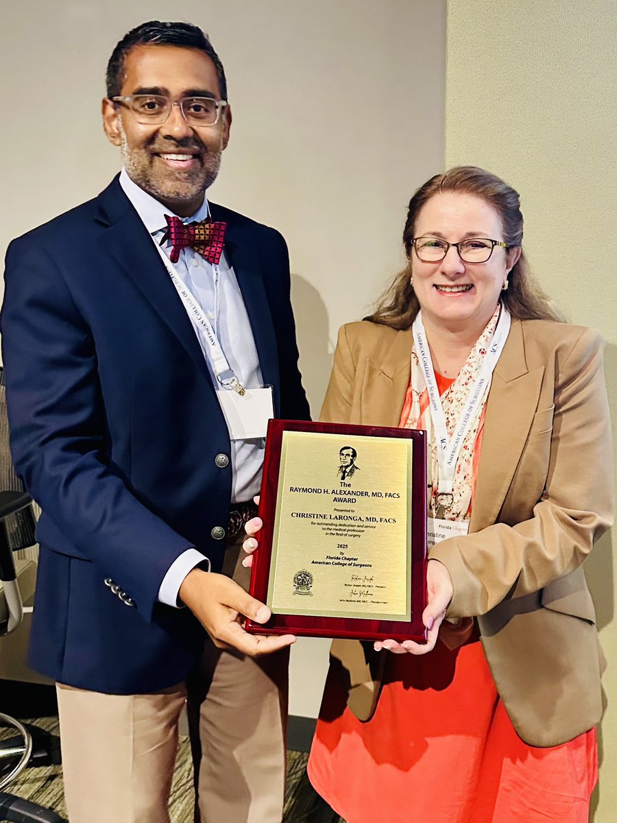 FloridaACS (@floridaacs) on Twitter photo We had the honor to present Dr <a href="/clarongamd/">Christine Laronga</a> with the distinguished āRaymond H Alexander MD FACS Awardā. She shows outstanding dedication to the medical profession in the field of surgery through excellence! <a href="/AmCollSurgeons/">American College of Surgeons</a> <a href="/WomenSurgeons/">WomenSurgeons</a> <a href="/MoffittNews/">Moffitt Cancer Center</a> #FCACS25 We had the honor to present Dr <a href="/clarongamd/">Christine Laronga</a> with the distinguished āRaymond H Alexander MD FACS Awardā. She shows outstanding dedication to the medical profession in the field of surgery through excellence! <a href="/AmCollSurgeons/">American College of Surgeons</a> <a href="/WomenSurgeons/">WomenSurgeons</a> <a href="/MoffittNews/">Moffitt Cancer Center</a> #FCACS25