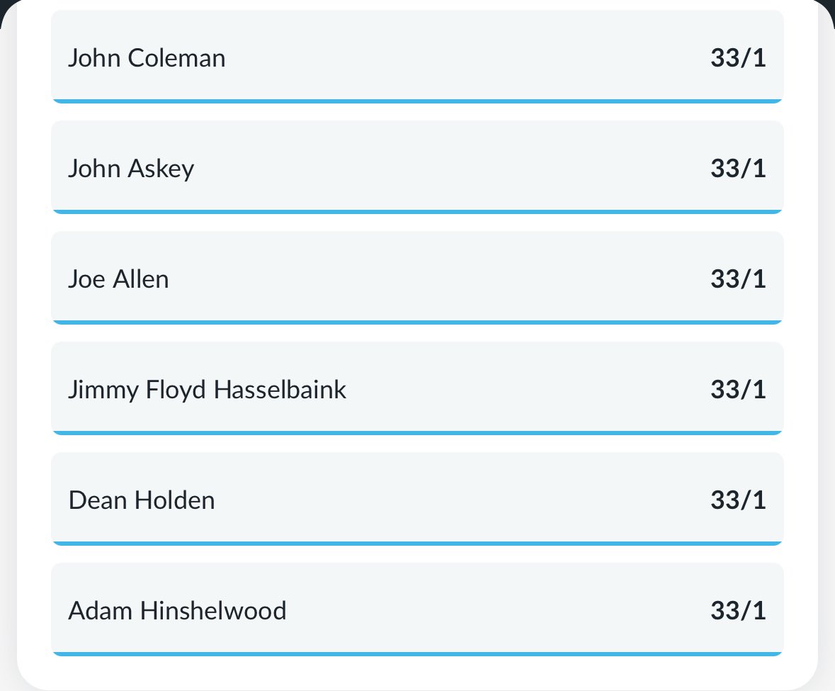 GasNewManager's tweet image. 5.5.2025 Afternoon Update
Bit late so apologies for that, the top 2 stay the same but Steve Evans shoots up into 3rd

Top 6
1️⃣ Darrel Clarke 2/5
2️⃣ Michael Duff 5/2
3️⃣ Steve Evans 8/1
4️⃣ Ian Evatt 8/1
5️⃣ Jon Brady 8/1
6️⃣ Luke Williams 20/1