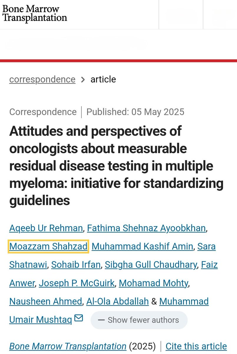 Moazzam Shahzad, MD (@mshahzadmd) on Twitter photo Happy to share our recent publication in <a href="/BMTjournal/">Bone Marrow Transplantation</a> highlighting the need for consensus-driven guidelines to standardize MRD implementation in the management of MM <a href="/mumairmushtaq/">Muhammad Umair Mushtaq (Abu Mikael)</a> <a href="/Abdallah81MD/">Al-Ola A Abdallah MD (USMIRC)</a> <a href="/FaizAnwerMD1/">Faiz Anwer MD</a> <a href="/MoffittNews/">Moffitt Cancer Center</a> Happy to share our recent publication in <a href="/BMTjournal/">Bone Marrow Transplantation</a> highlighting the need for consensus-driven guidelines to standardize MRD implementation in the management of MM <a href="/mumairmushtaq/">Muhammad Umair Mushtaq (Abu Mikael)</a> <a href="/Abdallah81MD/">Al-Ola A Abdallah MD (USMIRC)</a> <a href="/FaizAnwerMD1/">Faiz Anwer MD</a> <a href="/MoffittNews/">Moffitt Cancer Center</a>