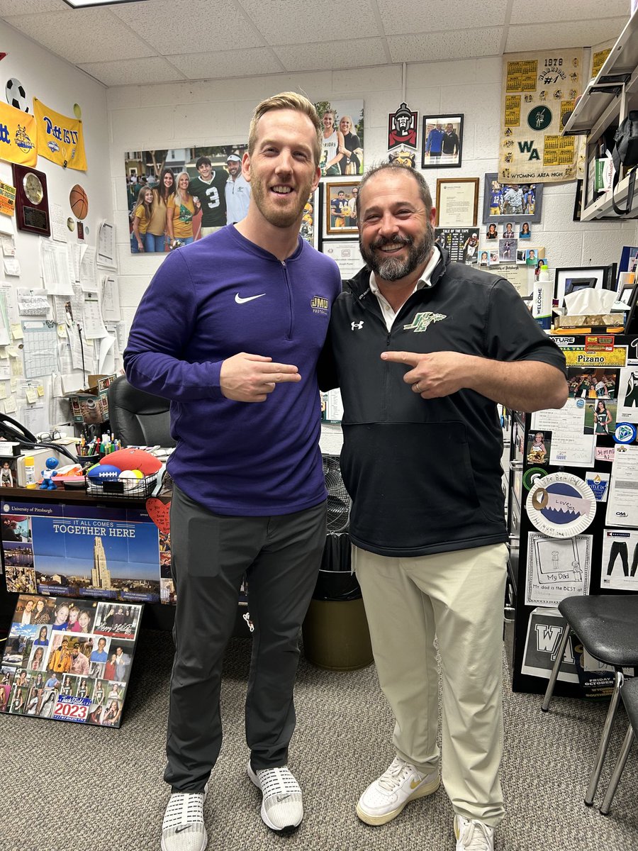 Joe Pizano (@pacoachp) on Twitter photo <a href="/CoachPlungasJMU/">Dave Plungas</a>
Great day when <a href="/JMUFootball/">JMU Football</a> stops in the Coal Region to recruit our Wyoming Area Athletes! <a href="/CoachPlungasJMU/">Dave Plungas</a>
Great day when <a href="/JMUFootball/">JMU Football</a> stops in the Coal Region to recruit our Wyoming Area Athletes!