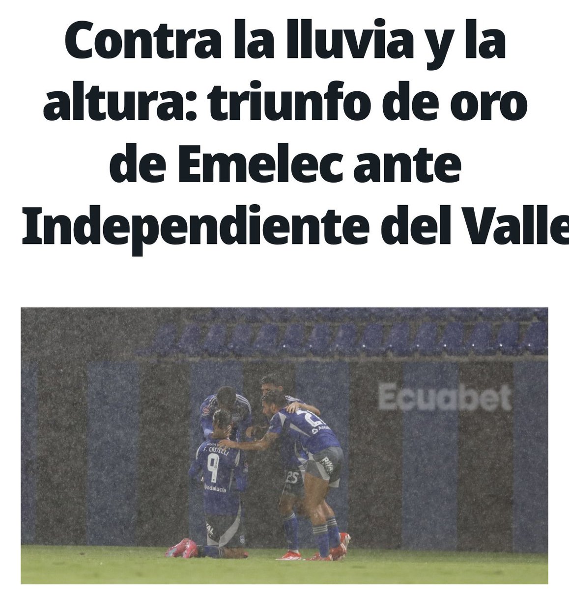 Increíble, después de estar en el último lugar, Emelec se pone a 3 puntos para ocupar posición de liguilla final, eso es bueno para Barcelona por que en esa instancia el clásico significa $1 millón más que no está en presupuesto ( ojalá lo ocupen para bajar la deuda ) Después de