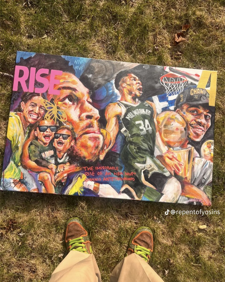 This Giannis painting from 17-year-old Justin Heard is phenomenal.

(via repentofyosins/TikTok)