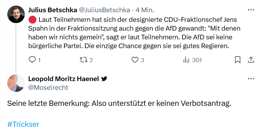 Moselrecht's tweet photo. Das Rückzugsgefecht von Spahn (z. Thema Ausschussvorsitze für AfD-Kandidaten) hätte ich mir überzeugender gewünscht. https://t.co/Q0qa6le8rP