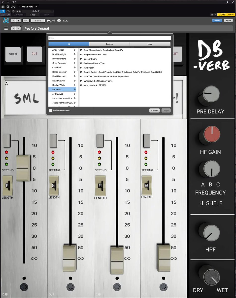 Ian Aeillo (@ianaeillo) on Twitter photo Hey you can use my *exact* reverbs that I put on <a href="/bugheaven_/">🐛Bug Heaven🌌</a> , Matt Whipkey, and others because <a href="/Mkbelieveco/">Make Believe Studios</a> and <a href="/MetricHaloAudio/">Metric Halo</a> put out the best drum reverb plug-in ive ever used and I was lucky enough to have presets included in the final release. Grab the demo and you’ll see Hey you can use my *exact* reverbs that I put on <a href="/bugheaven_/">🐛Bug Heaven🌌</a> , Matt Whipkey, and others because <a href="/Mkbelieveco/">Make Believe Studios</a> and <a href="/MetricHaloAudio/">Metric Halo</a> put out the best drum reverb plug-in ive ever used and I was lucky enough to have presets included in the final release. Grab the demo and you’ll see