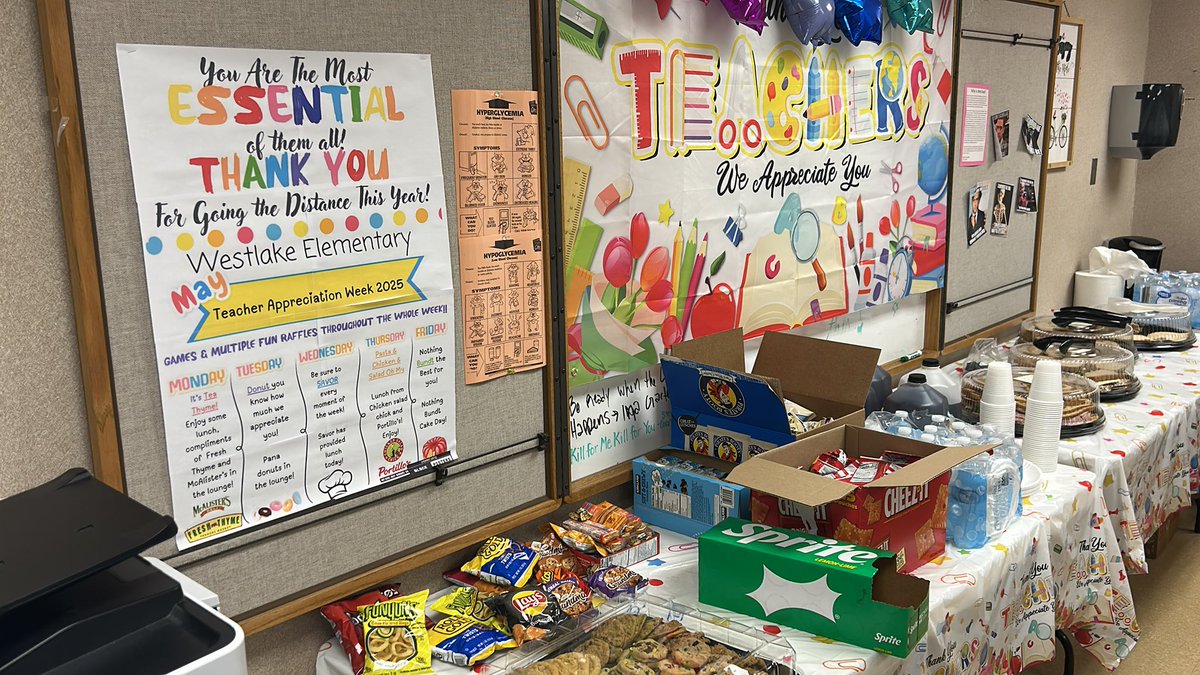 Westlake Elementary (@wle_elem1955) on Twitter photo Grateful for the organization from <a href="/Erwin13Alicia/">Alicia Erwin</a> and Westlake PTO and donations from <a href="/FreshThymeFM/">Fresh Thyme</a>, Thanking our teachers for all they do. #wearewayne #TeacherAppreciationWeek Grateful for the organization from <a href="/Erwin13Alicia/">Alicia Erwin</a> and Westlake PTO and donations from <a href="/FreshThymeFM/">Fresh Thyme</a>, Thanking our teachers for all they do. #wearewayne #TeacherAppreciationWeek