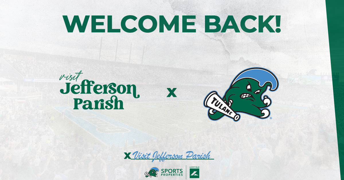 🚨Partnership announcement🚨

We're excited to announce that Visit Jefferson Parish is back with the 🌊! We thank them for their continued partnership and support of Tulane Athletics!

#Renewed #RollWave