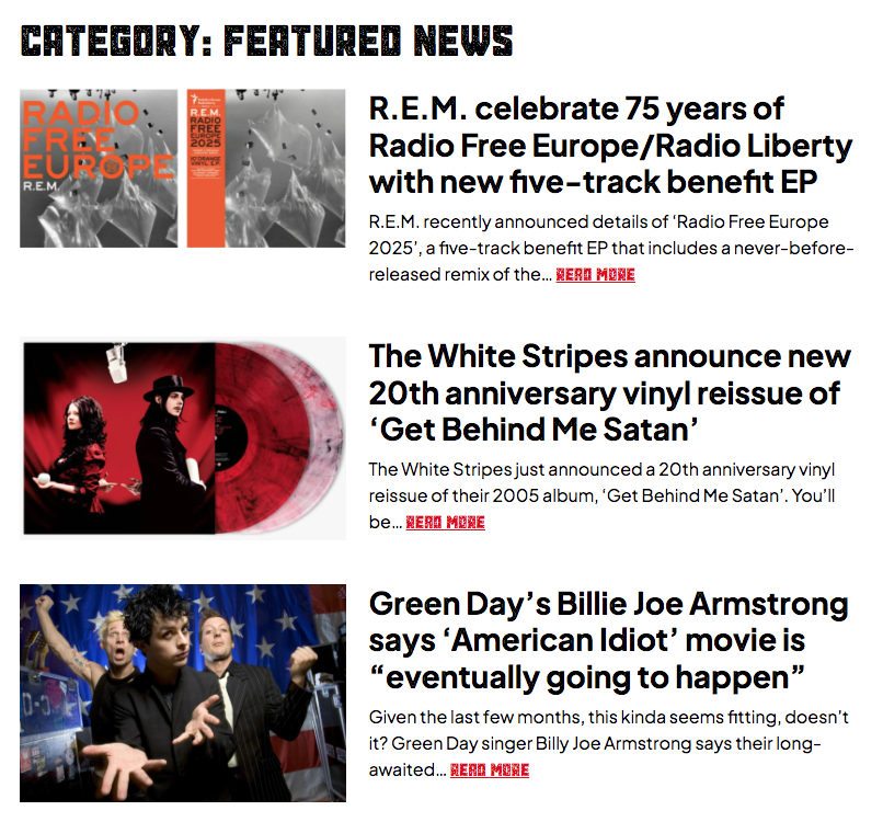 Read our featured web news! #GreenDay talk 'American Idiot' movie, The #WhiteStripes reissue 'Get Behind Me Satan' and #REM new five-song EP!

toddhancock.ca/category/featu…