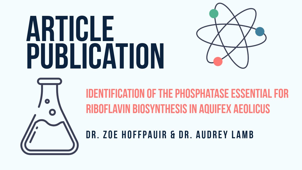 UTSAChemistry's tweet image. Congratulations to UTSA Chemistry’s Dr. Zoe Hoffpauir & Dr. Audrey Lamb on their published article on Science Direct in the Journal of Biological Chemistry on “Identification of the phosphatase essential for riboflavin biosynthesis in Aquifex aeolicus” tinyurl.com/25t9vxv2