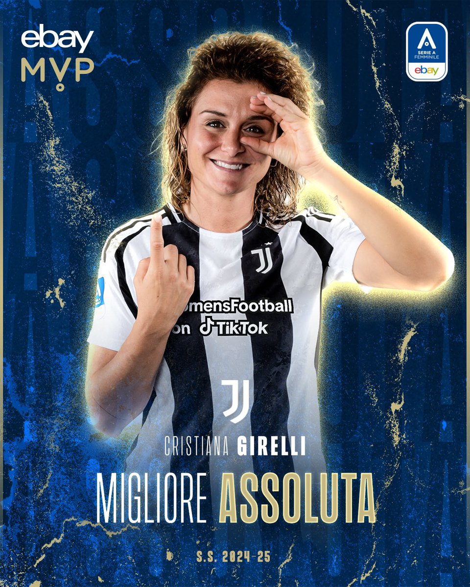 𝐌𝐕𝐏 Serie A Femminile eBay ⭐️🏆

𝗦𝗧𝗔𝗚𝗜𝗢𝗡𝗘 𝟮𝟬𝟮𝟰-𝟮𝟬𝟮𝟱 🗓️

Cristiana Girelli, migliore assoluta 👑

#SerieAfemminile eBay 🇮🇹