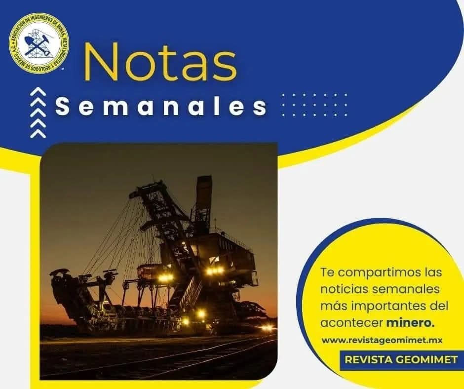 #NotasSemanales
1️⃣Crecen ingresos de GMéxico por alza de precio de metales
2️⃣Seguridad y salud, prioridades en operaciones mineras: AIMMGM
3️⃣Peñoles promueve el bienestar integral de sus trabajadores y contratistas
Aquí te lo compartimos👇
#RevistaGeomimet