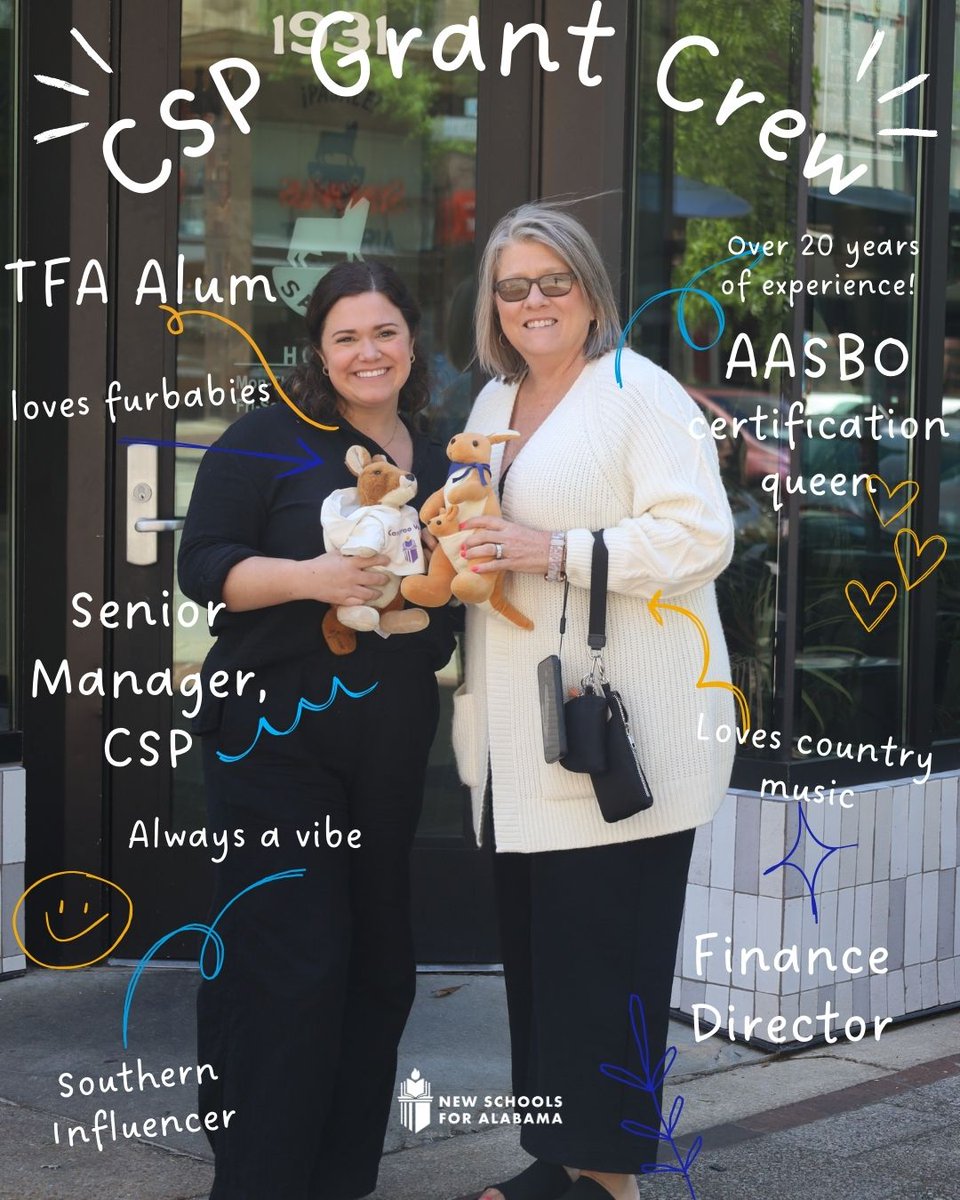 Shoutout to our CSP Grant Crew

These two help Alabama’s charter schools access vital startup funding through the federal Charter Schools Program.

f.mtr.cool/hipullgtyi