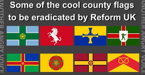 They are deranged:
Reform UK have announced a policy to ban the display of regional flags on and in public buildings within the ten council areas they’ve taken control of.