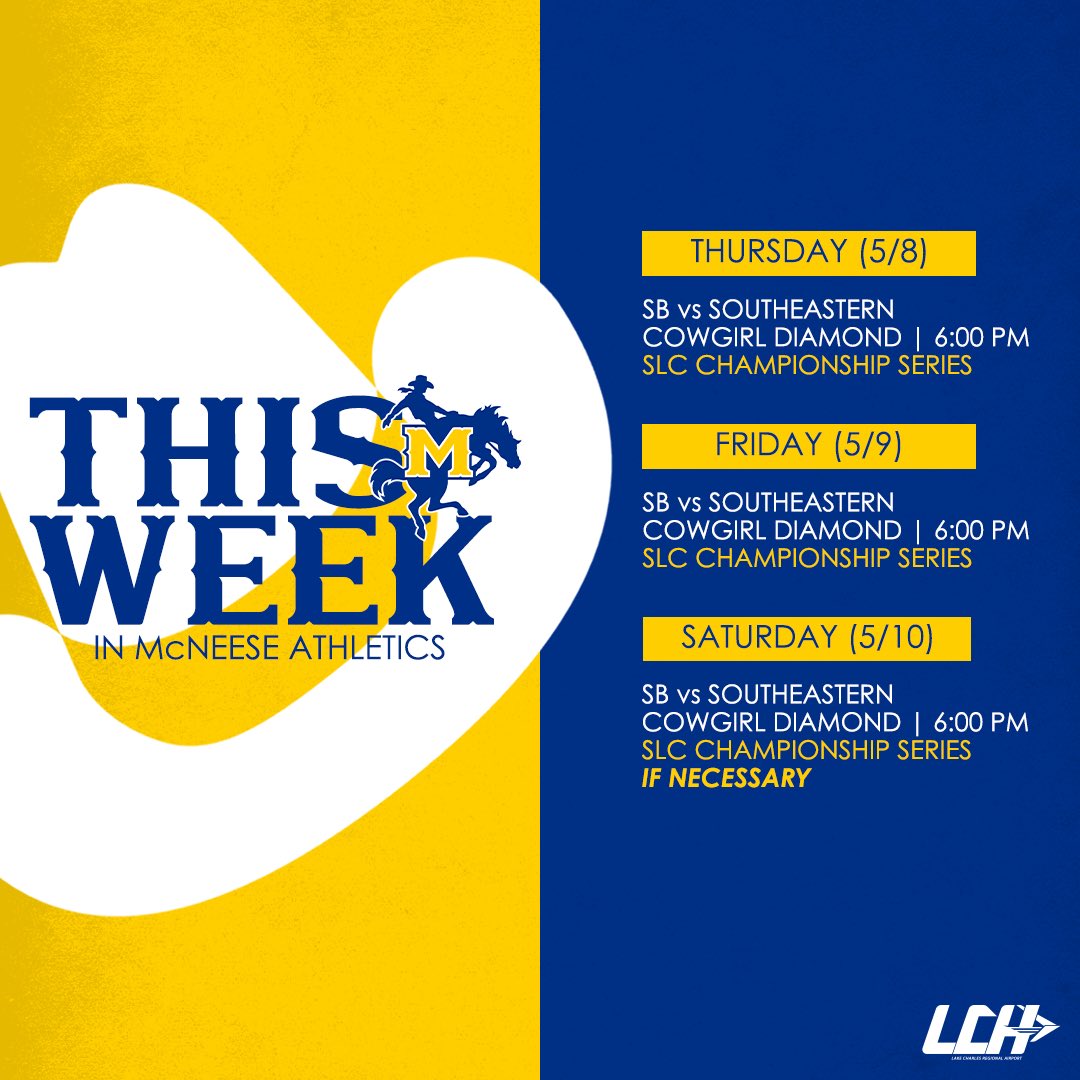McNeese Athletics (@mcneesesports) on Twitter photo <a href="/McNeeseSoftball/">McNeese Softball</a> is <a href="/SouthlandSports/">Southland Conference</a> championship bound! Come out and show your support this week ๐ค ๐ฅ
#GeauxPokes <a href="/McNeeseSoftball/">McNeese Softball</a> is <a href="/SouthlandSports/">Southland Conference</a> championship bound! Come out and show your support this week ๐ค ๐ฅ
#GeauxPokes