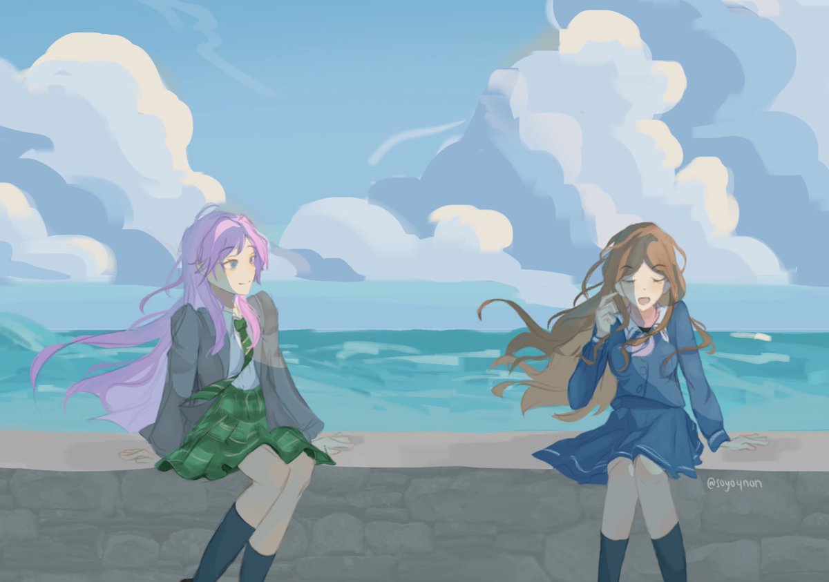 wonsoyo's tweet image. near the sea #あのそよ #バンドリ #MyGO