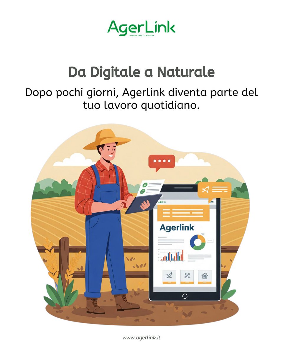AgerLink_it's tweet photo. Non devi essere un tecnico per digitalizzare la tua azienda.
Con Agerlink impari in pochi giorni e migliori ogni raccolto.
#Agerlink #AgricolturaDigitale #TecnologiaFacile #SmartFarming #InnovazioneAgricola https://t.co/ytdEJokBDX
