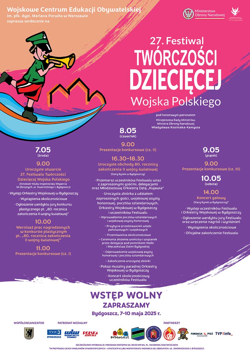 polska_zbrojna (@polska_zbrojna) on Twitter photo <a href="/WCEO_MON/">Wojskowe Centrum Edukacji Obywatelskiej</a> zaprasza na 27. Festiwal Twórczości Dziecięcej Wojska Polskiego, który odbędzie się w Bydgoszczy w dniach 7-10 maja. Festiwal to okazja do prezentacji talentów i umiejętności dzieci i młodzieży, rozwijających swoje zainteresowania artystyczne w klubach jednostek <a href="/WCEO_MON/">Wojskowe Centrum Edukacji Obywatelskiej</a> zaprasza na 27. Festiwal Twórczości Dziecięcej Wojska Polskiego, który odbędzie się w Bydgoszczy w dniach 7-10 maja. Festiwal to okazja do prezentacji talentów i umiejętności dzieci i młodzieży, rozwijających swoje zainteresowania artystyczne w klubach jednostek