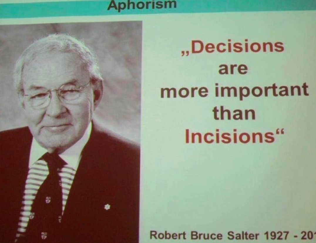 "Decisions are more important than incisions."

The cognitive and emotional aspects of surgical interventions reign supreme over the technical aspects.