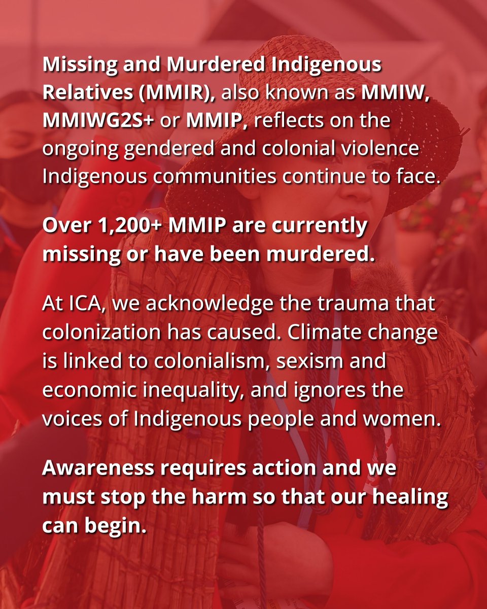 Today, we remember our Missing and Murdered Indigenous sisters, aunties, Elders &amp; land defenders. MMIR is a crisis rooted in colonial violence. Awareness must lead to action. Start by reading the 231 Calls for Justice.

#DayOfAwarenessForMMIWG2S+ #RedDressDay #MMIR #MMIWG2S