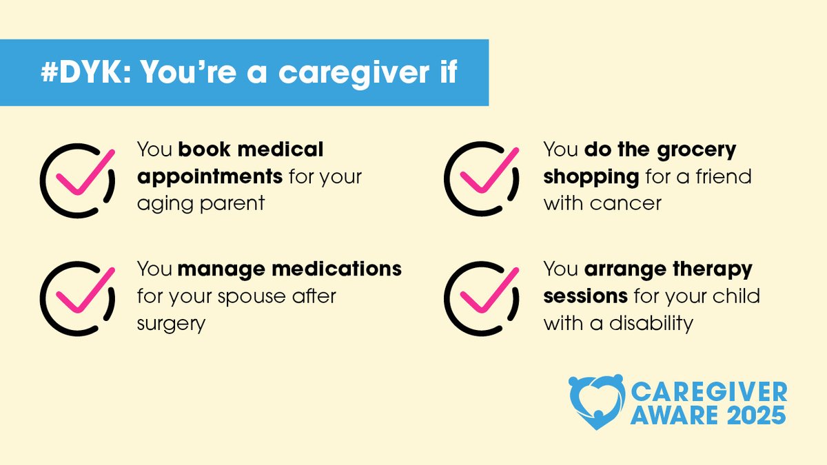DYK: Half of Canadians will be a caregiver at some point in their lives. Many people may already be caregivers without knowing it. If this sounds like you, there are resources available to support you in your journey.   canadiancaregiving.org/advocacy/careg… 

#CaregiverAware #CdnCaregiving