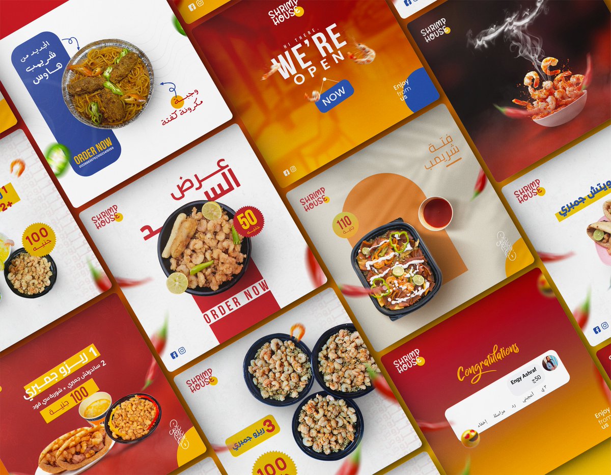 mo_tarek_design's tweet image. من أعمالي فى السوشيال ميديا لمطعم جمبري  باقى المشروع على بيهانس 👈behance.net/portfolio/edit…