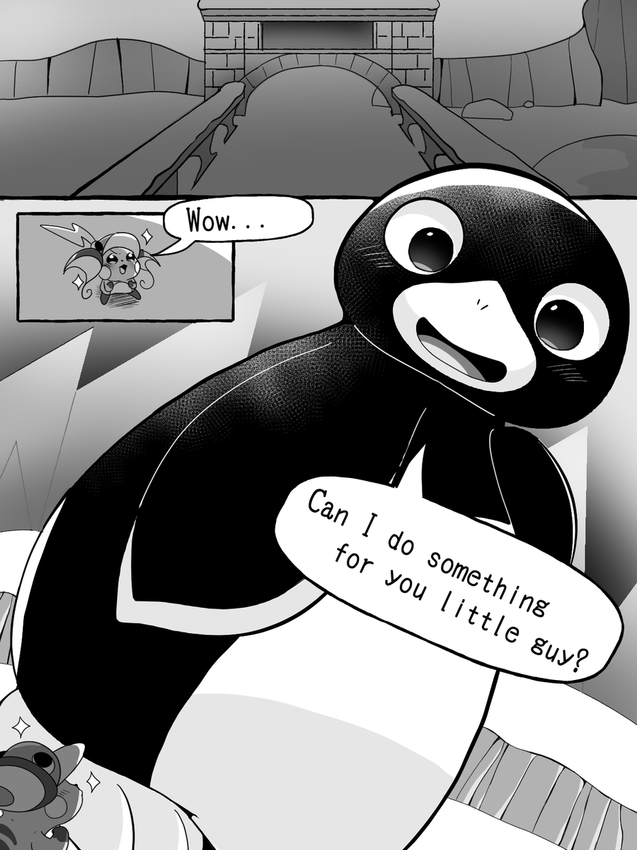Gigapawguin's tweet photo. A commission made by @remon_insouth  (thank you a lot ^^) 
My honest reaction to the penguin addition in Mario Kart World 🧡🐧🫂 https://t.co/b8YMKPidqk