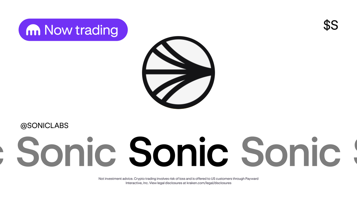 🔊 $S <a href="/SonicLabs/">Sonic Labs</a> is now officially live for trading on Kraken! 

✔️ Deposits and withdrawals are enabled

🎉 Trading is now live!

Trade here ⤵️
p.k.xyz/9f1e/43w9634v 

*Geographic restrictions apply