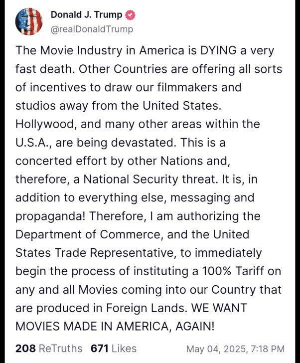 I’ve spoken to a few friends in the film industry, and no one knows for sure how this will be applied nor enforced.

But…

It sure seems like Trump just put a tariff on Bluey?