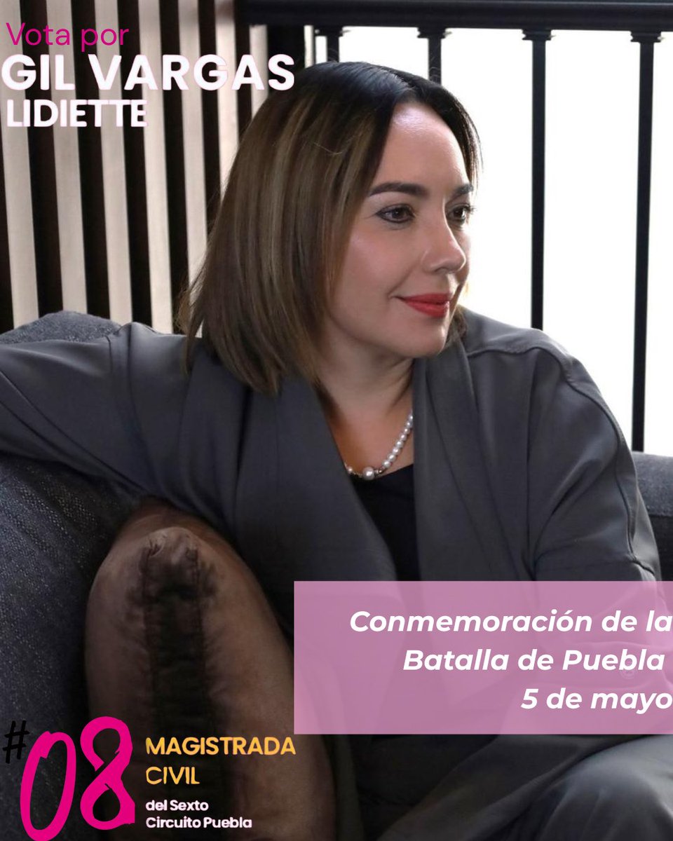 LidietteGil's tweet photo. Este 5 de mayo, recordamos con orgullo la valentía de los poblanos en defensa de su soberanía. Que el ejemplo de dignidad y resistencia de aquella batalla nos inspire a construir una justicia más humana, cercana y con sentido social.

#JusticiaParaElPueblo #BoletaRosa08 #5DeMayo https://t.co/svq5x1iGTd