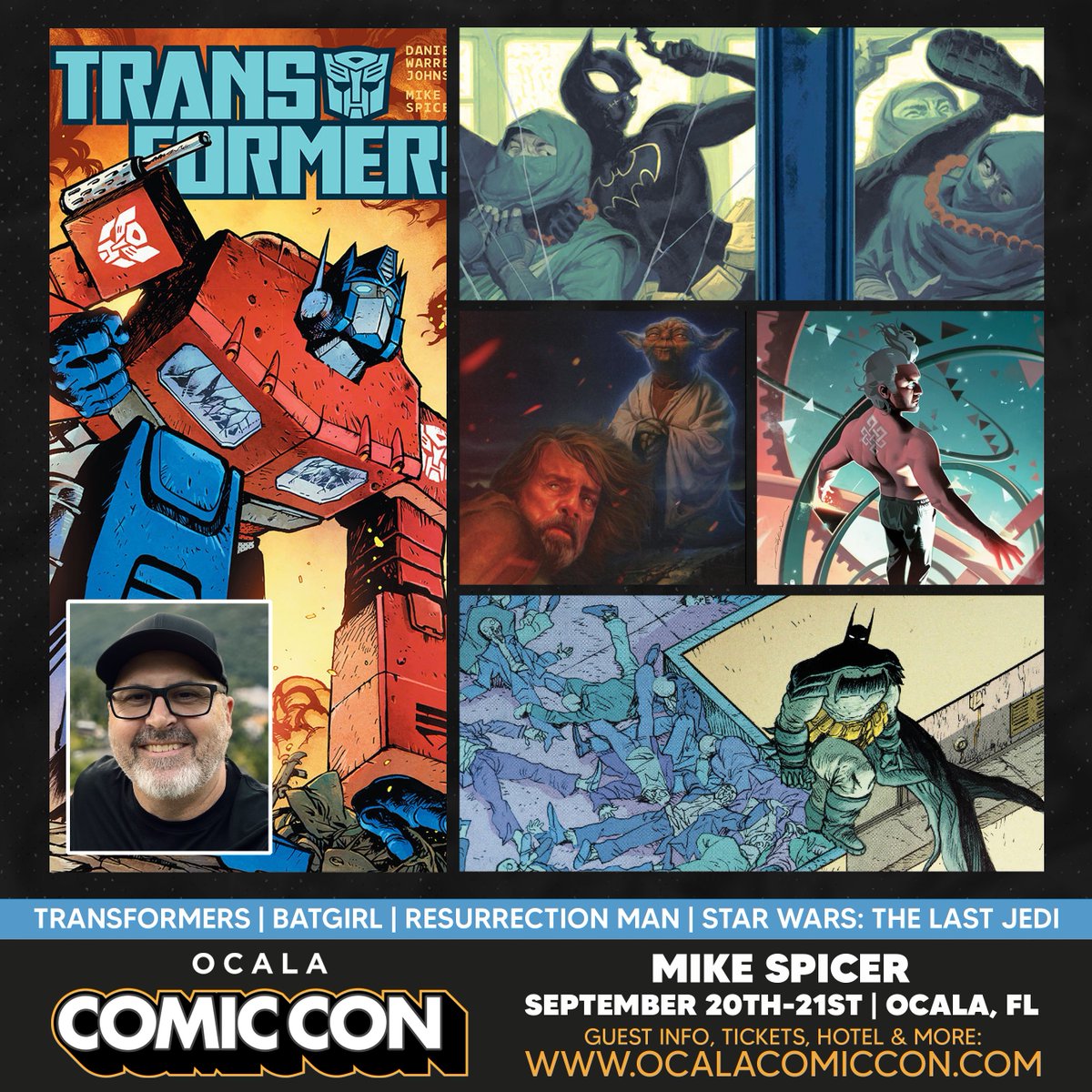 Mike Spicer will be a guest at the September 20-21, 2025 Ocala Comic Con at the World Equestrian Center in Ocala, Florida!

To view the current guest list and pre-order tickets for the September 20-21, Ocala Comic Con, please visit: ocalacomiccon.com