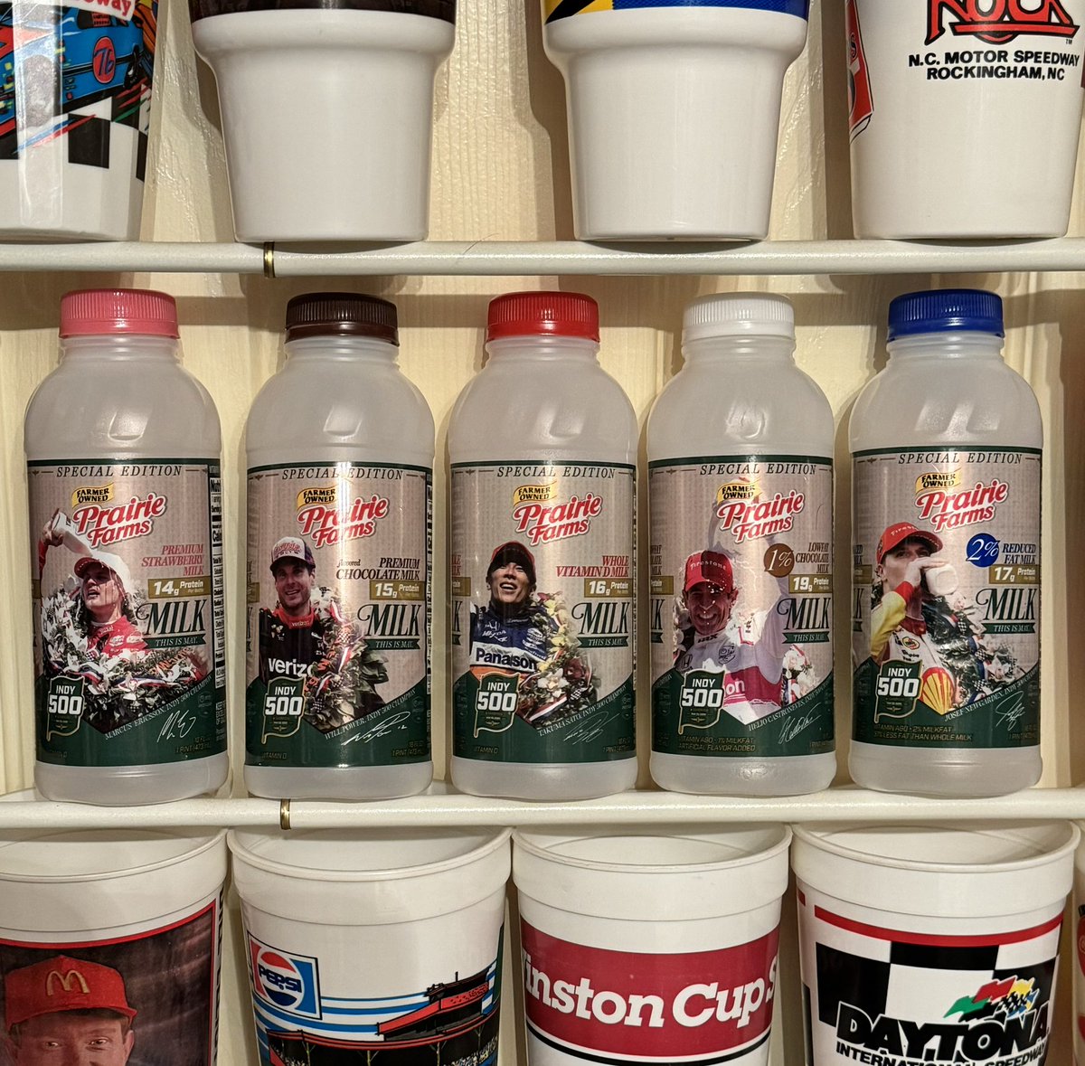 LOGAN WARD 👑 (@kingnascar) on Twitter photo Shout out to Jay Dee, Heather & the great folks at <a href="/PFDairy/">Prairie Farms Dairy, Inc.</a> for sending me a set of their 2025 <a href="/IMS/">Indianapolis Motor Speedway</a> 500 milk bottles since they are unavailable in my market. The <a href="/12WillPower/">Will Power</a> Chocolate Milk is my favorite! These look great here in the Stock Car Museum!
Thanks Prairie Farms!🥛 Shout out to Jay Dee, Heather & the great folks at <a href="/PFDairy/">Prairie Farms Dairy, Inc.</a> for sending me a set of their 2025 <a href="/IMS/">Indianapolis Motor Speedway</a> 500 milk bottles since they are unavailable in my market. The <a href="/12WillPower/">Will Power</a> Chocolate Milk is my favorite! These look great here in the Stock Car Museum!
Thanks Prairie Farms!🥛