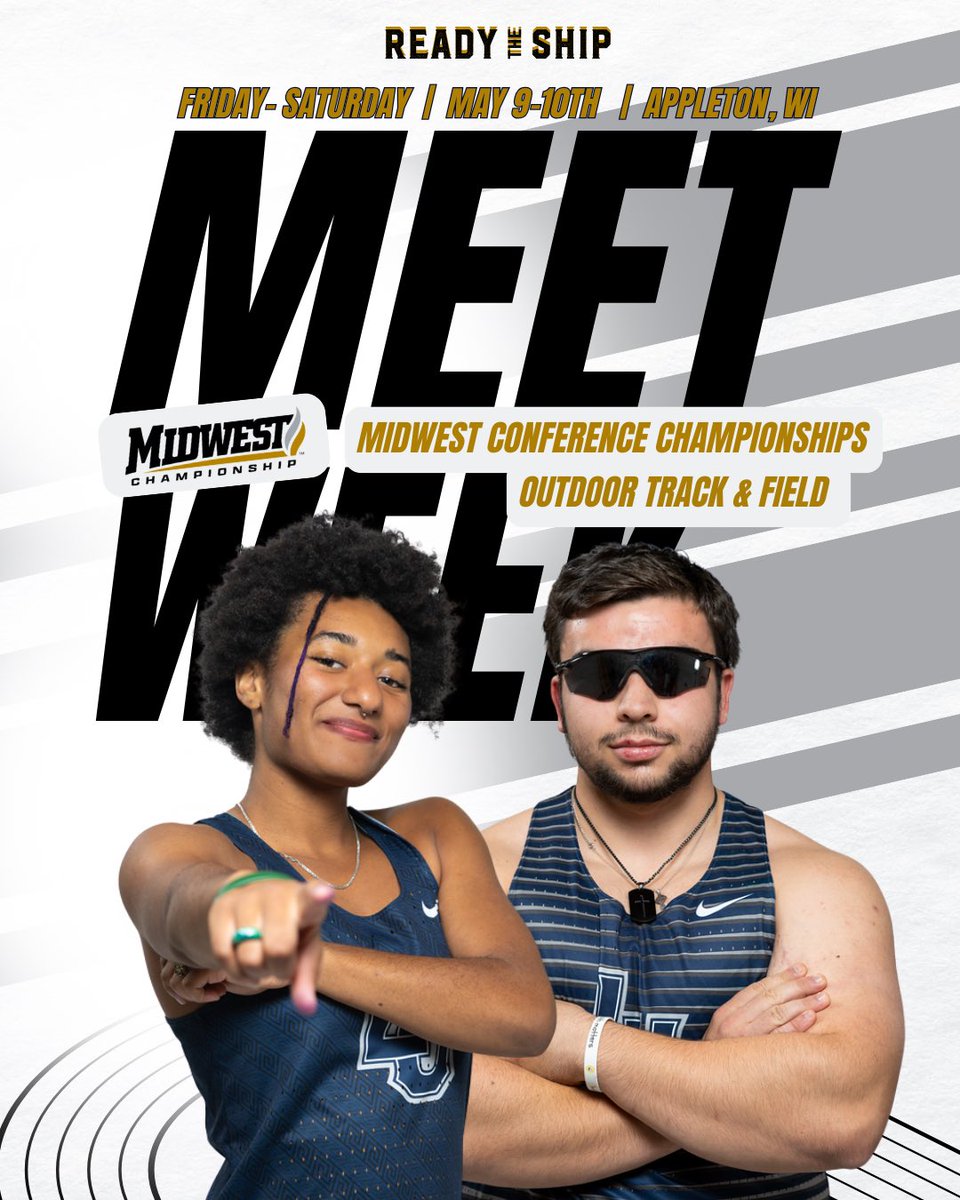 🚨It’s Conference Championships Week!🚨

👟Midwest Conference Championships (Outdoor)
📍Whiting Track &amp; Field Complex: Appleton, WI
📆 May 9-10th (Friday-Saturday)

#LUTFVikings | #ReadyTheShip🔵⚪️