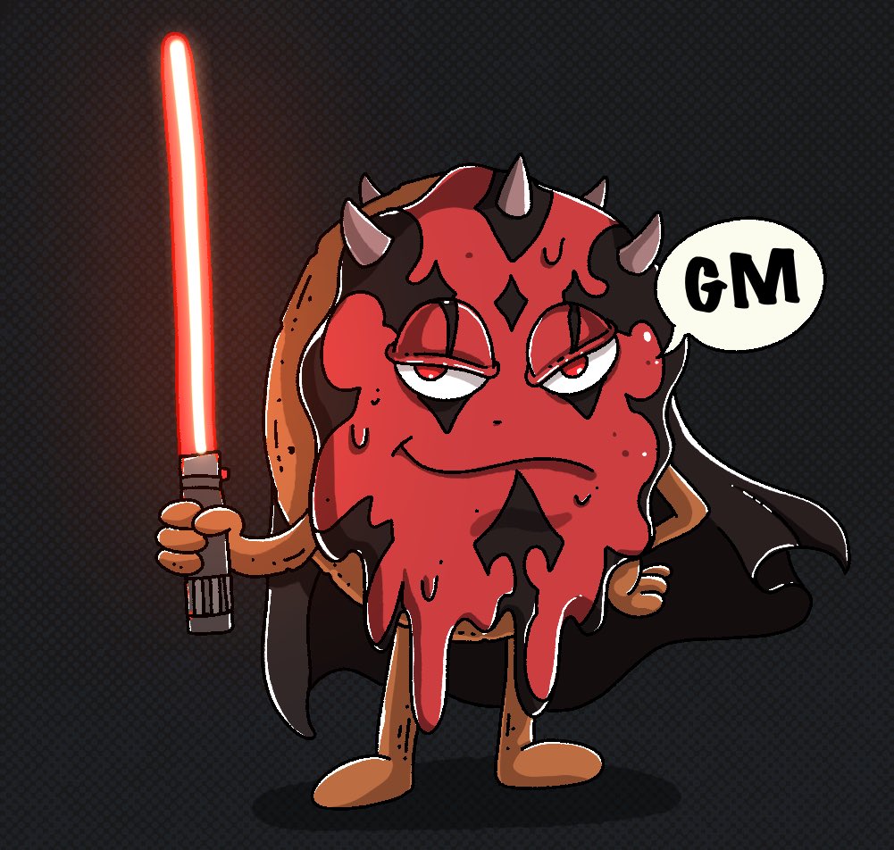 GM from the Dark Side 🍩⚔️

He was baked in fury. Glazed in shadows.
Born from the heat of the red kitchen! 🔥
Today, he rises with a saber and a smirk.

Beware sweet ones…