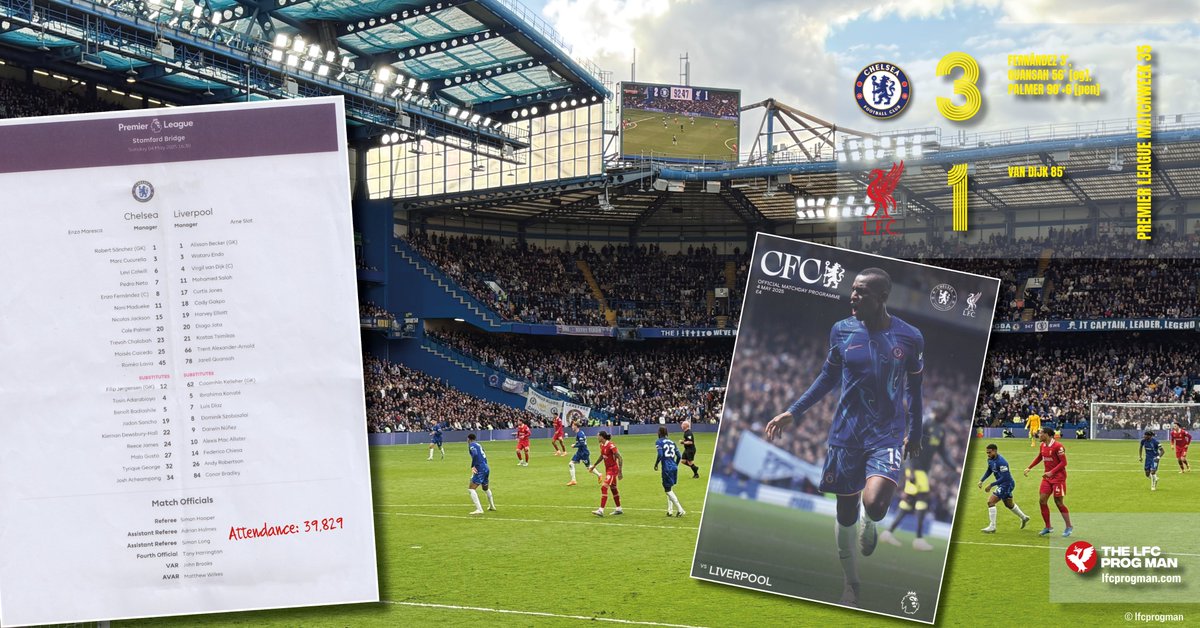 Chelsea v Premier League Champions, Liverpool 4/5/2025 #EPL #CHELIV 52-page programme &amp; teamsheet #LFC
Guard of honour ✔️
Three points❌