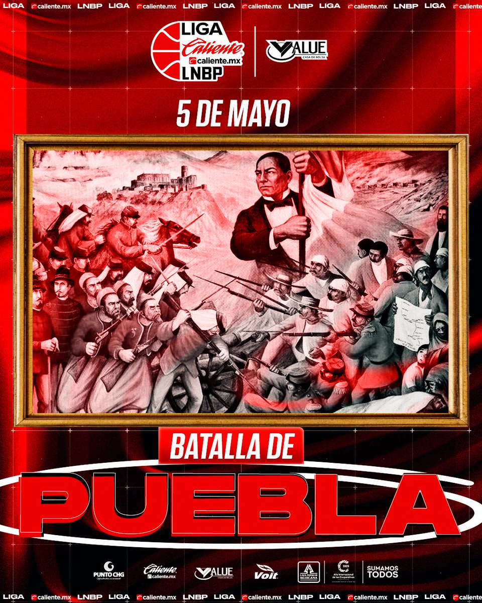 Liga Caliente.mx LNBP (@lnbpoficial) on Twitter photo 5 de Mayo - Batalla de Puebla
Liga Caliente.mx LNBP 🔥🏀
#MarcandoLaDiferencia #Temporada2025
<a href="/calientesports/">Caliente Sports</a> @puntochg @valuegf <a href="/CajaMexicana/">Caja Popular Mexicana</a> <a href="/VoitMexico/">Voit México</a> 5 de Mayo - Batalla de Puebla
Liga Caliente.mx LNBP 🔥🏀
#MarcandoLaDiferencia #Temporada2025
<a href="/calientesports/">Caliente Sports</a> @puntochg @valuegf <a href="/CajaMexicana/">Caja Popular Mexicana</a> <a href="/VoitMexico/">Voit México</a>