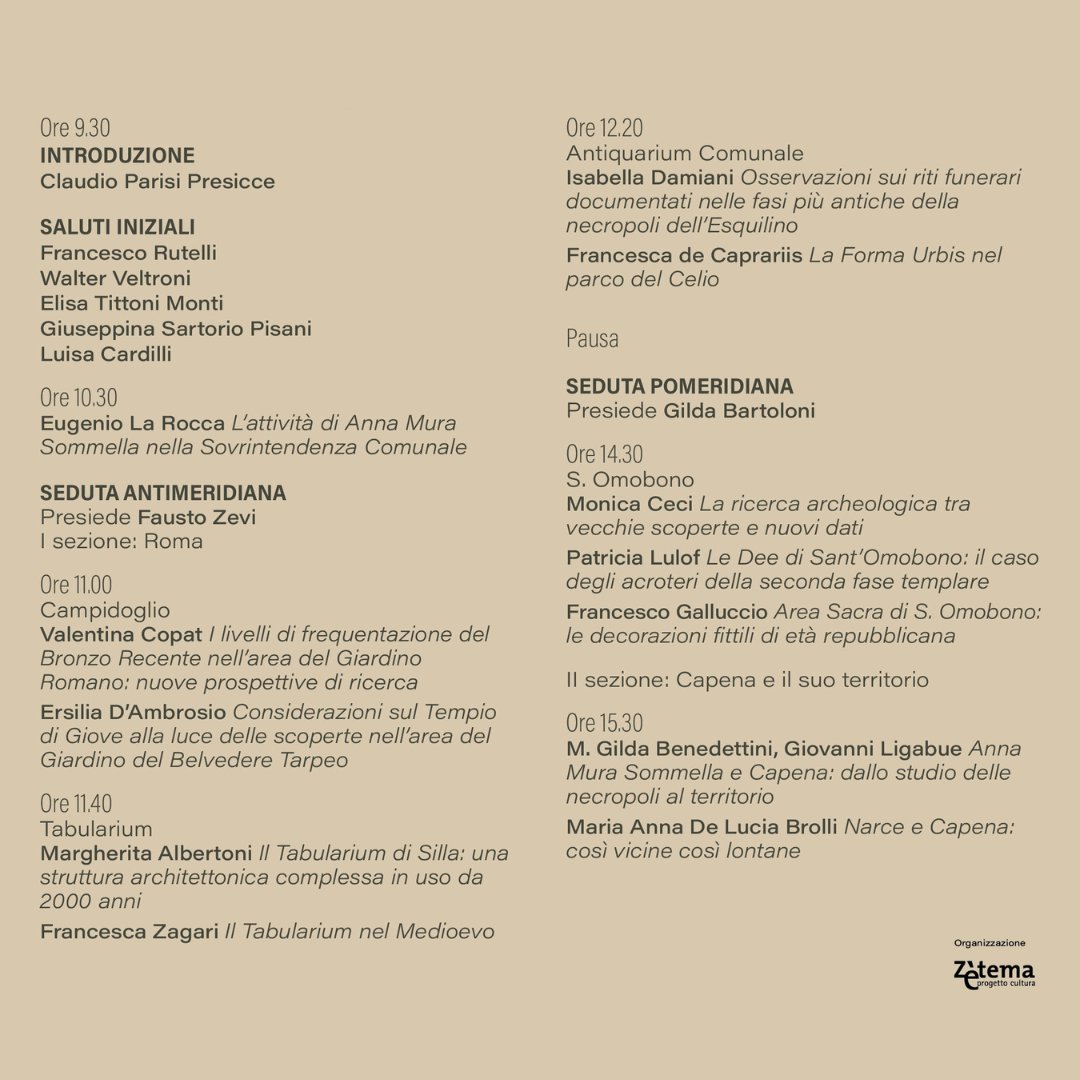 Musei in Comune Roma (@museiincomune) on Twitter photo A un anno dalla sua scomparsa, giovedì 8 maggio 2025, dalle ore 9.30 alle 17, presso l’Auditorium dell'Ara Pacis, la <a href="/Sovrintendenza/">Sovrintendenza Roma</a> Capitolina dedica una Giornata di studi a Anna Mura Sommella. L'ingresso è libero fino a esaurimento posti, vi aspettiamo: arapacis.it/it/mostra-even… A un anno dalla sua scomparsa, giovedì 8 maggio 2025, dalle ore 9.30 alle 17, presso l’Auditorium dell'Ara Pacis, la <a href="/Sovrintendenza/">Sovrintendenza Roma</a> Capitolina dedica una Giornata di studi a Anna Mura Sommella. L'ingresso è libero fino a esaurimento posti, vi aspettiamo: arapacis.it/it/mostra-even…