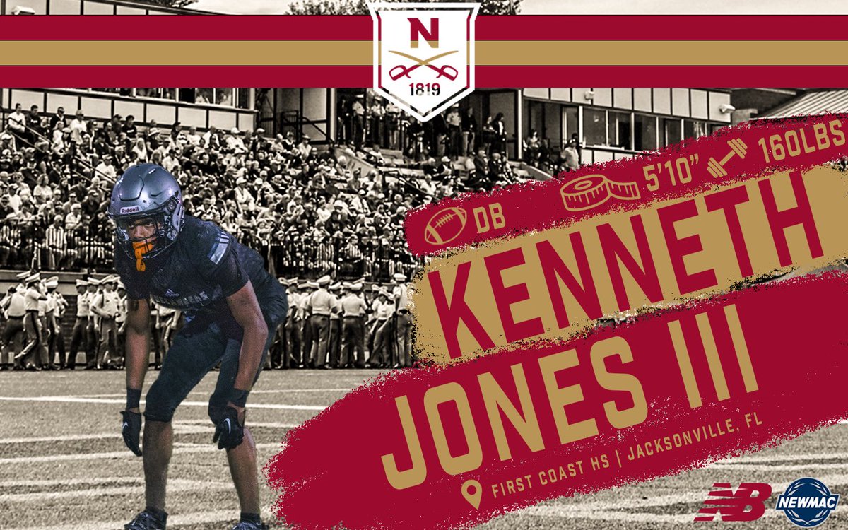 Norwich Football (@norwichfb) on Twitter photo 🖊️Kenneth Jones III
🏈Defensive Back
⚖️5'10" 160lbs
🎒Jacksonville, FL
🏫<a href="/firstcoastbucs/">First Coast Bucs</a>
📖Electrical and Computer Engineering 🖊️Kenneth Jones III
🏈Defensive Back
⚖️5'10" 160lbs
🎒Jacksonville, FL
🏫<a href="/firstcoastbucs/">First Coast Bucs</a>
📖Electrical and Computer Engineering