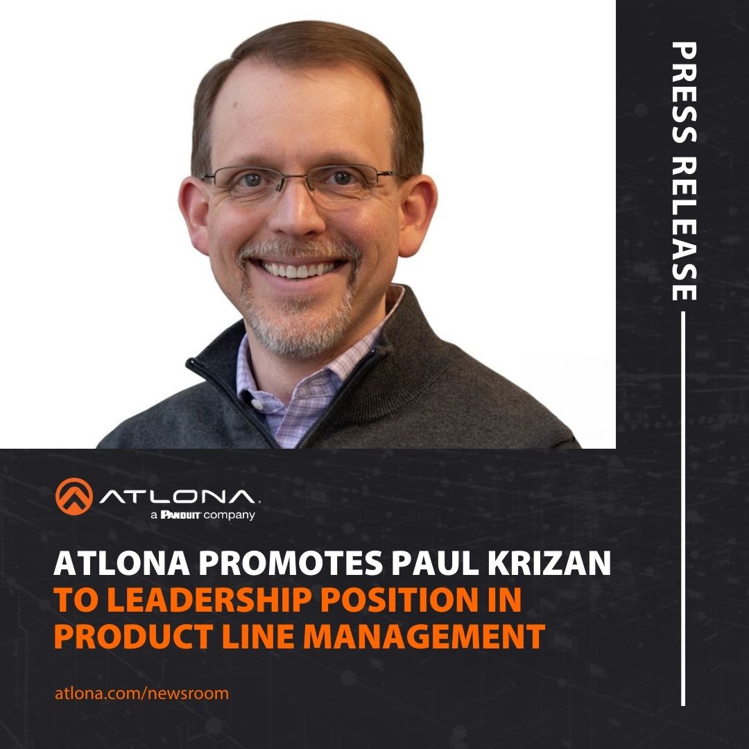Atlona's tweet image. Atlona has promoted Paul Krizan to Product Line Manager, where he will lead product innovation and oversee the global portfolio of AV solutions. Learn more about this news in our latest press release.

ow.ly/ctnl50VN13c

#AVTweeps #ProAV #NetworkedAV #AVSwitchers #AVControl