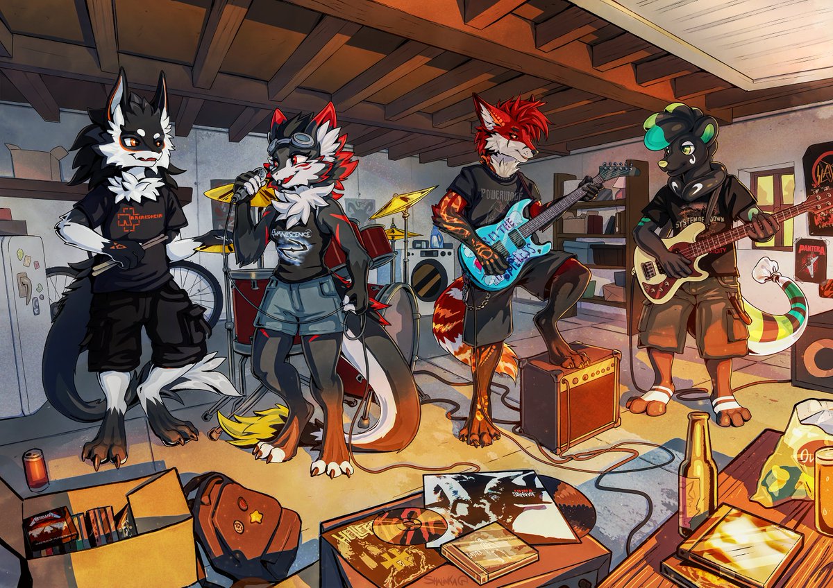 "Mein Herz in Flammen. Will dich lieben und verdammen"
Metal band with my beloved, <a href="/OwenAwtterson/">Owen Awtterson #LFF1</a> and <a href="/SquazLive/">SquazVR🔜Anthropolis2026</a> 
Thank you so much <a href="/Shalinkarts/">Shalinka✨</a> for the doorsign artwork🤘😁
#furry #furrycommision