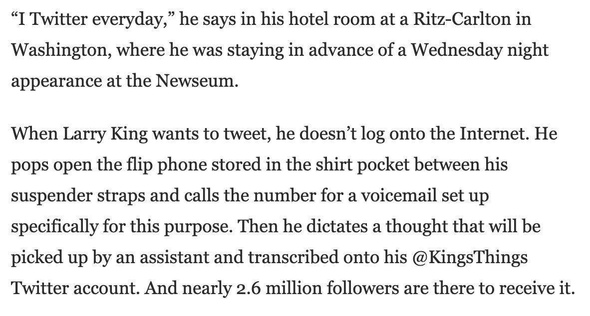 Just a reminder of how Larry King posted. The absolute GOAT