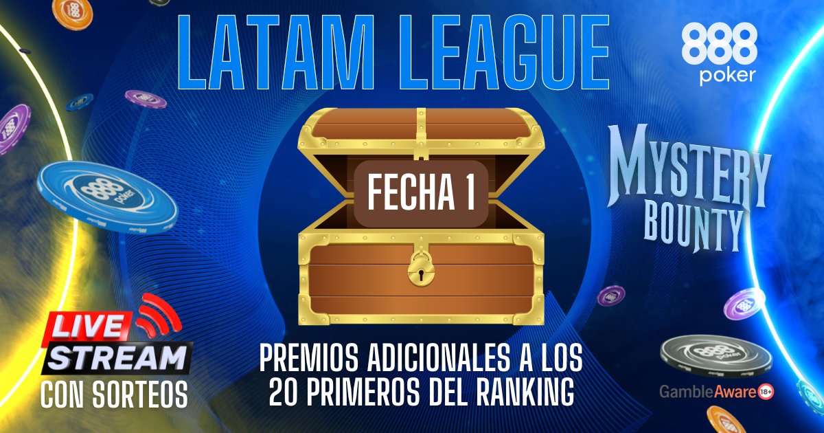 888pokerLatam (@888pokerlatam) on Twitter photo 🔰Comienza una nueva LATAM LEAGUE en <a href="/pokerlogia/">Pokerlogia</a> - Fecha 1 💰Puedes anotarte por tan solo $2 y participar por los premios mensuales y el OVERLAY!! 💰Los 20 mejores en puntos ganarán tickets de $109, $55, $22, $16.50 y $8.80 !🤑
+INFO 🤓⤵️⤵️
pokerlogia.com/latam-league-8… 🔰Comienza una nueva LATAM LEAGUE en <a href="/pokerlogia/">Pokerlogia</a> - Fecha 1 💰Puedes anotarte por tan solo $2 y participar por los premios mensuales y el OVERLAY!! 💰Los 20 mejores en puntos ganarán tickets de $109, $55, $22, $16.50 y $8.80 !🤑
+INFO 🤓⤵️⤵️
pokerlogia.com/latam-league-8…