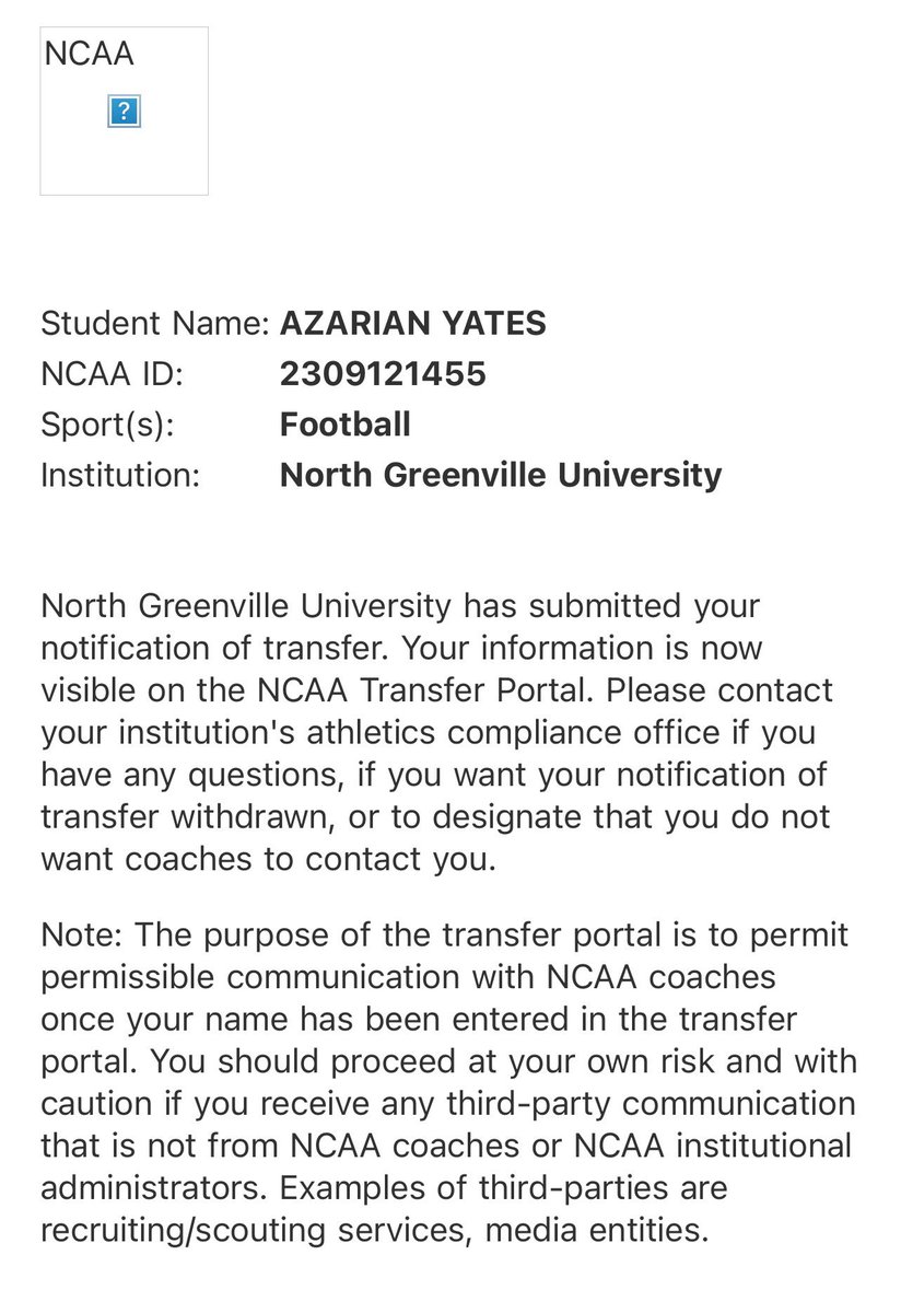 11Zgotgame's tweet image. I am thankful for my time at North Greenville University and for all of the relationships I made while there. With that being said, I am entering the Transfer Portal with 4 years of Eligibility remaining.
Running Back
5’11 210lbs
Looking for a New Home 🏡