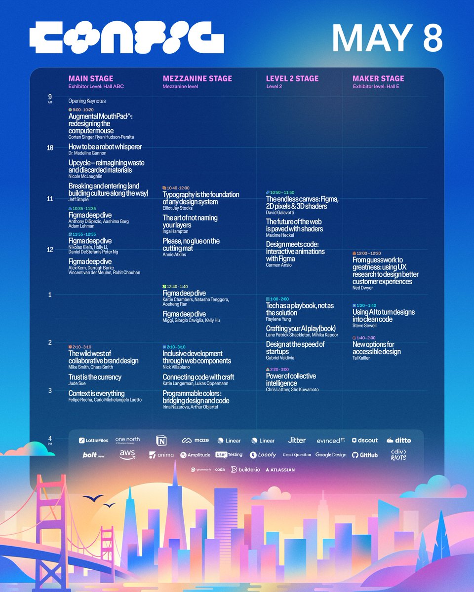 Bookmark this for your #Config2025 agenda

📆 May 6-8, 2025
📍Moscone Center, San Francisco

May 6
🕘 9am-9pm → badge pickup
🕛 12pm-9pm → Config Commons 

May 7 
🕘 9am-5pm → Day 1

May 8
🕘 9am-5pm → Day 2