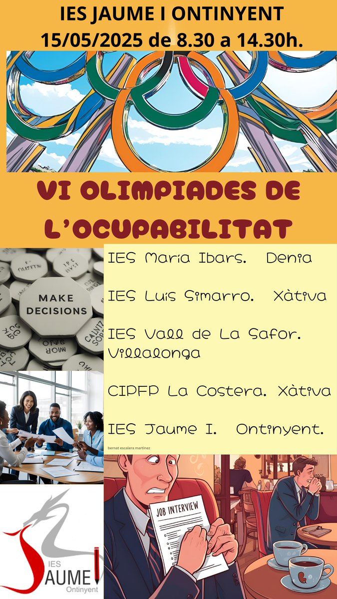 Ya tenemos aquí la sexta edición de la Olimpiada de la empleabilidad, con nuevos talleres y centros educativos participante. En breve publicaremos los talleres y el horario de los mismos. #FolComparte #empleo #fp
