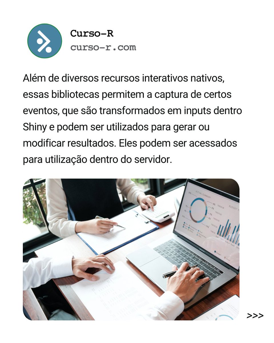 curso_r's tweet image. 📊 Já usou HTMLWidgets no R?
Com poucas linhas, você cria gráficos, tabelas e mapas interativos com plotly, DT, Leaflet e muito mais.
E sim, tudo isso conversa com o Shiny!
👉 curso-r.com/cursos
#RStats #Shiny #HTMLWidgets #DataScience #CursoR #DashboardsEmShiny