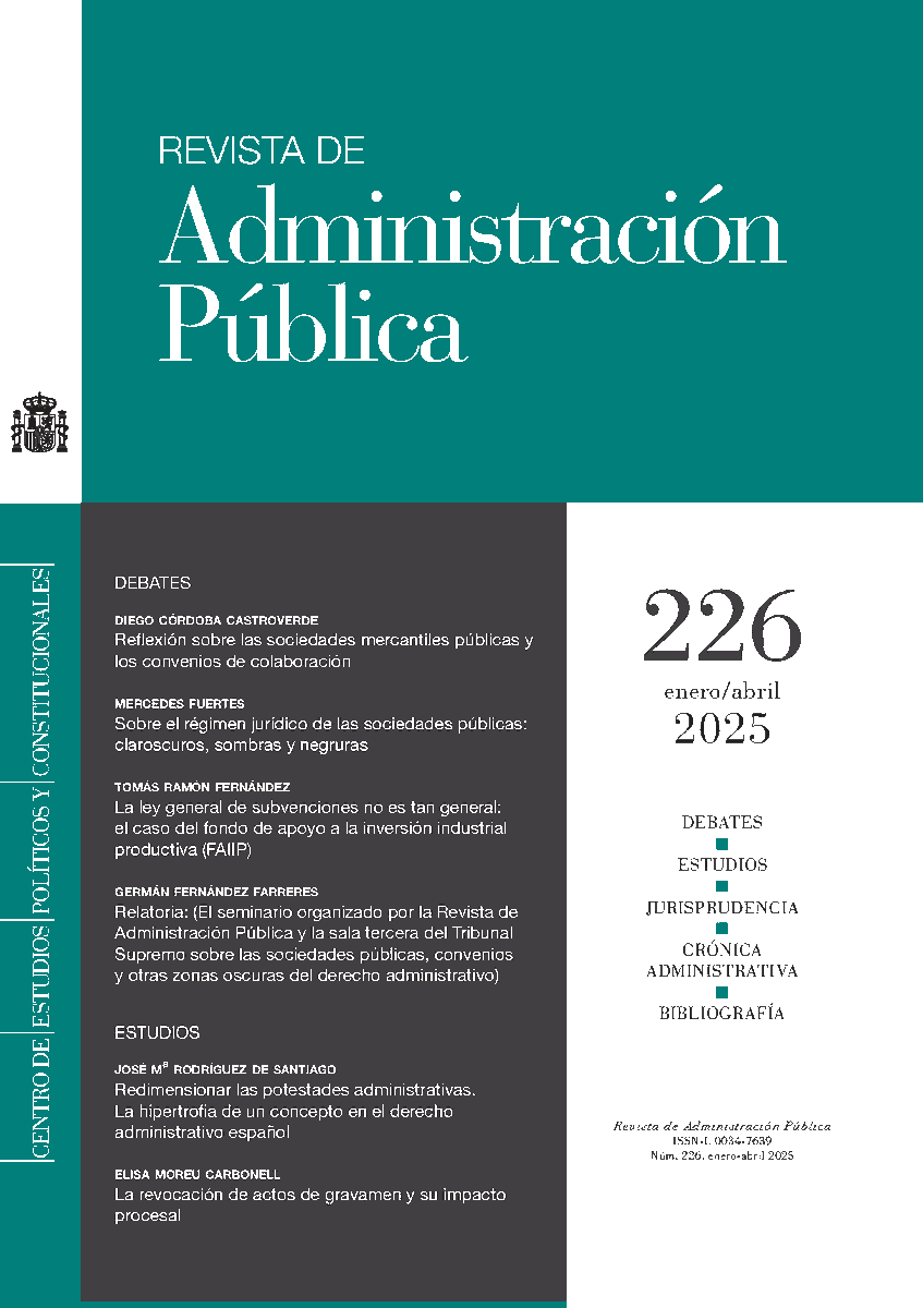 Disponible un nuevo número (226) de la #RevistadeAdministraciónPública con los debates sobre sociedades mercantiles públicas, convenios administrativos y otras zonas oscuras del Derecho Administrativo (1/2)
cepc.gob.es/publicaciones/…
Acceso gratuito en versión pdf