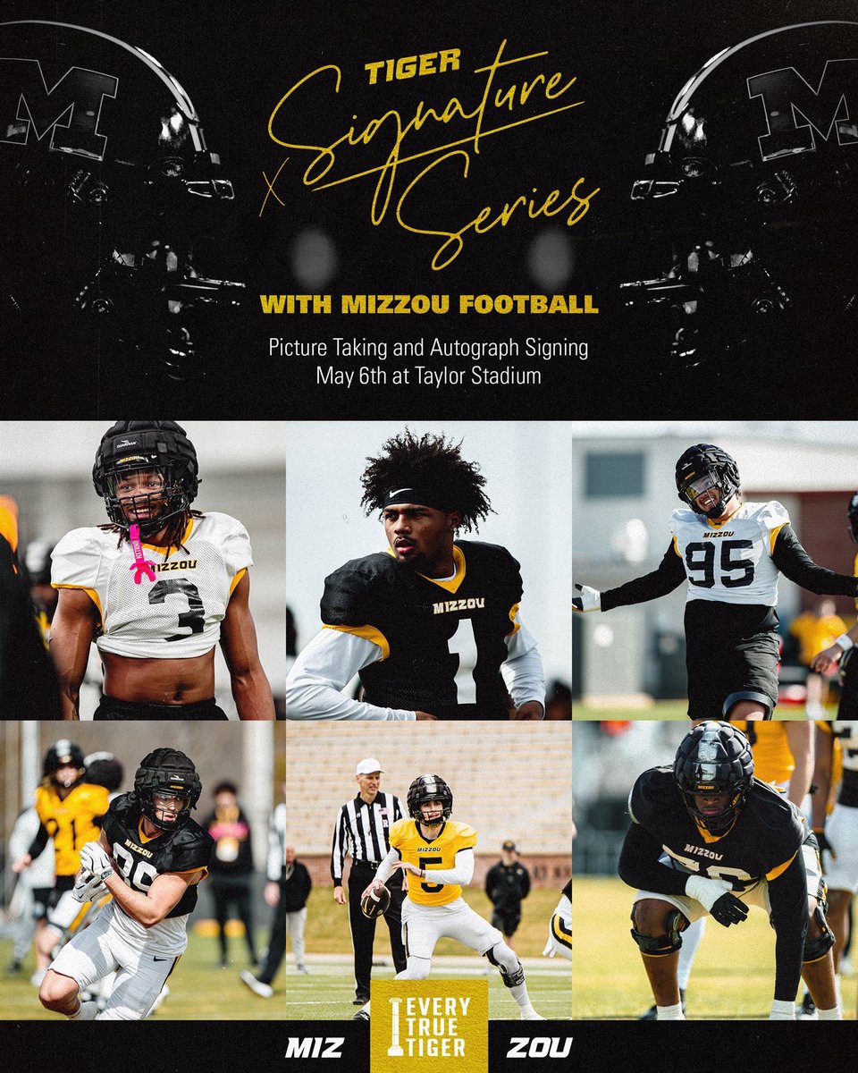 Tomorrow, May 6th = rivalry, autographs and energy.
 #TigerSignatureSeries #MIZ
📅17 : Tuesday, May 6
⏰: 5pm CT
🏟️: Taylor Stadium