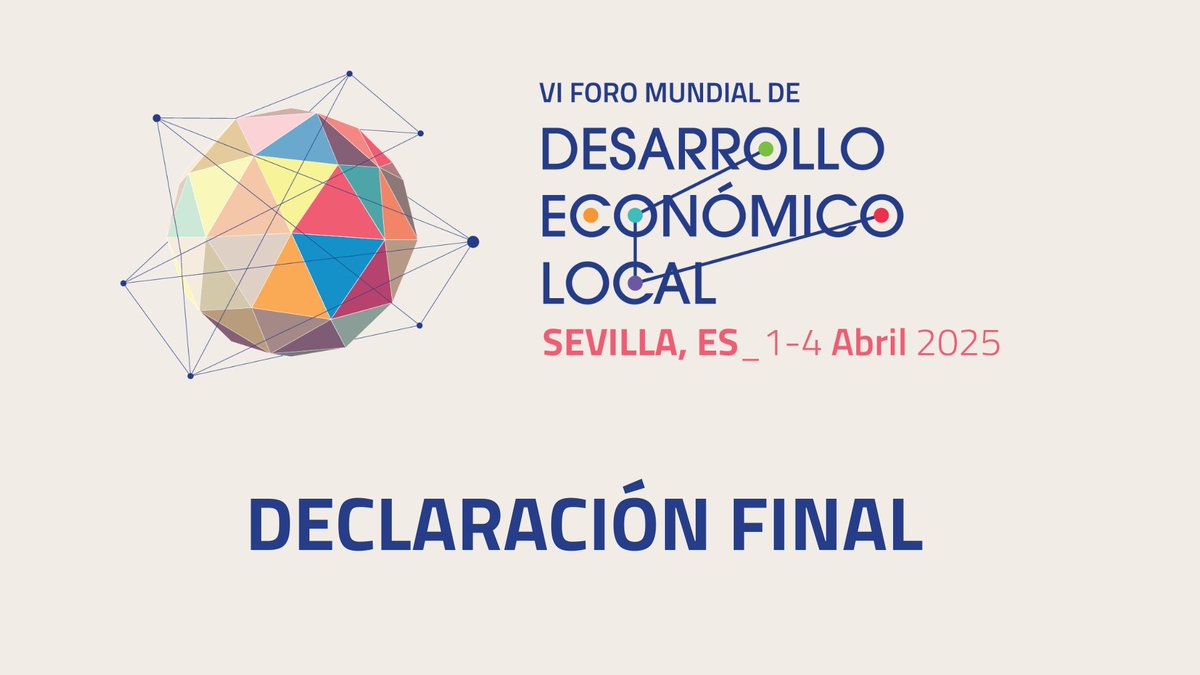 The World Forum on Local Economic Development in #Seville called for inclusive, peace-oriented and sustainable territorial strategies.
Learn the Forum's key messages and Final Declaration: sdglocalaction.org/led-forum-2025/ #SevillaWorldForumLED
