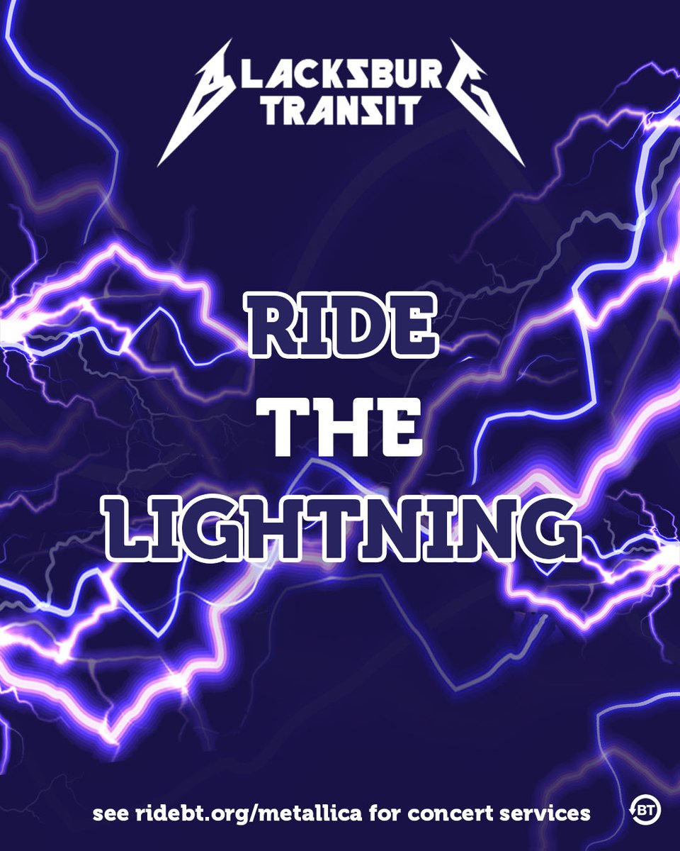 There are only 2 days until Metallica rocks Lane Stadium! Check out ridebt.org/metallica for our service adjustments for the day.